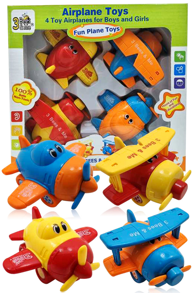 Airplane Toys for Toddlers - 4 Airplanes Toy Travel Set for Boys and Girls