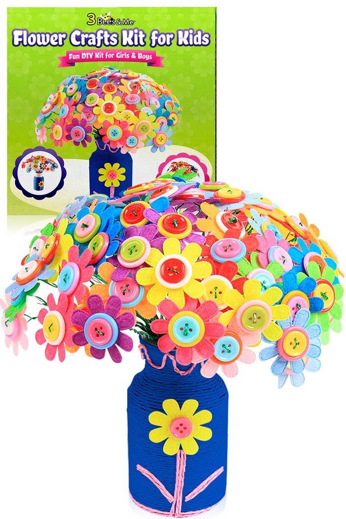 Flower Crafts Kit for Kids Age 4 to 12 - Fun DIY Craft Kit for