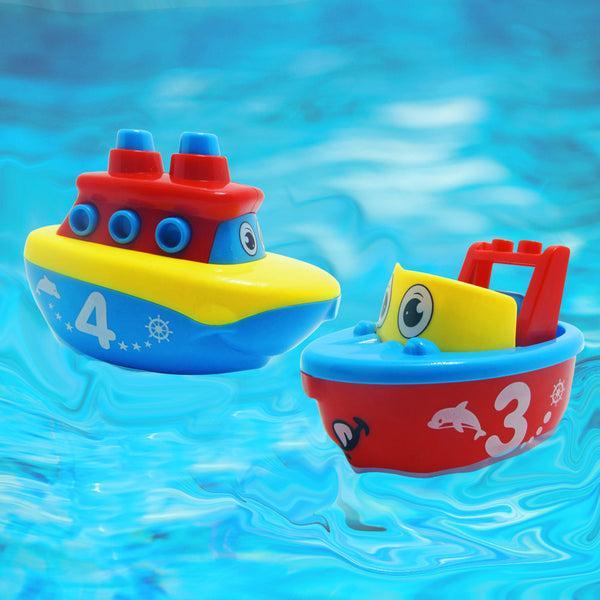 Fun Bath Toys for Boys and Girls - 4 Magnet Boats for Toddlers & Kids - Fun & Educational